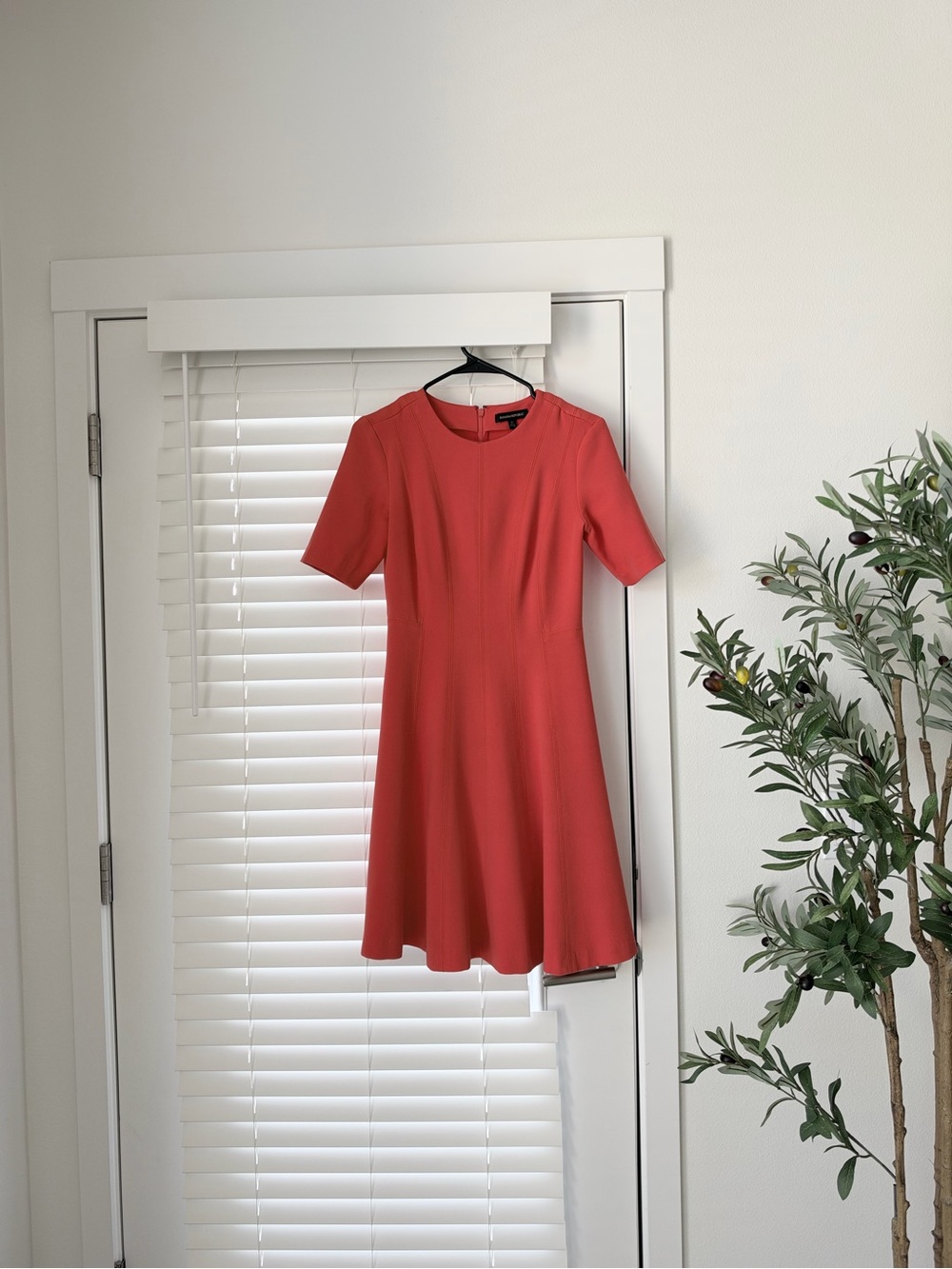 Banana Republic Coral Fit-and-Flare Mini Dress